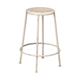 Industrial Style Cream Metal Bar Stool