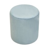 Plush Velvet Round Footstool - Blue