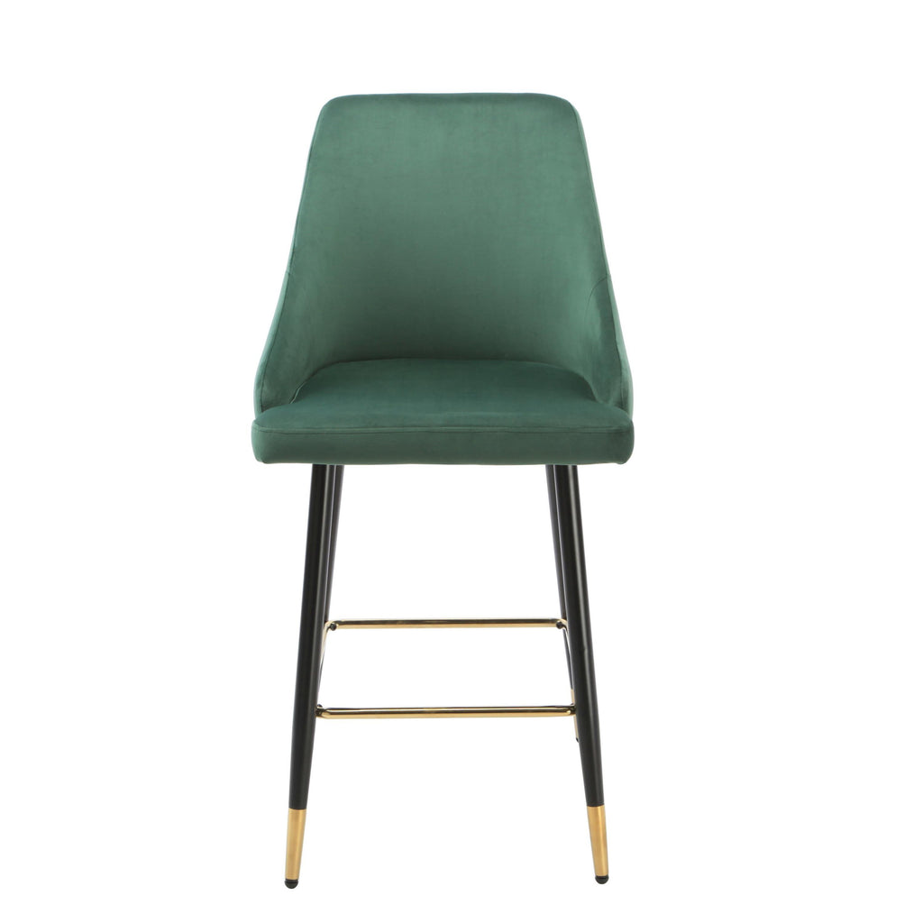 Chesterfield Button Back Gold Detail Velvet Kitchen Bar Stools (Set of 2)