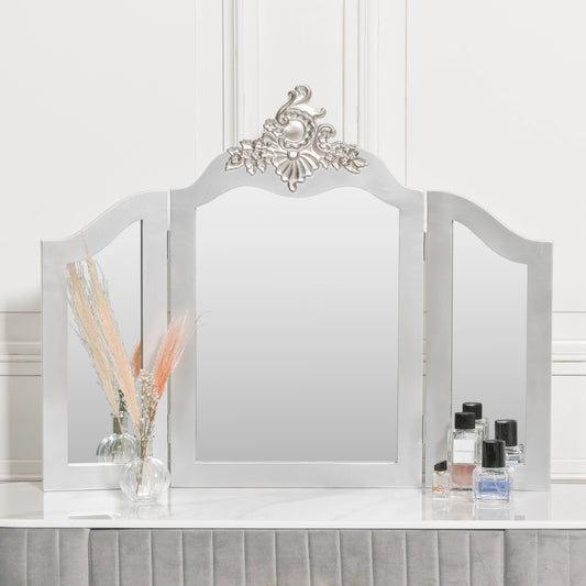 Antique Silver Vanity Mirror