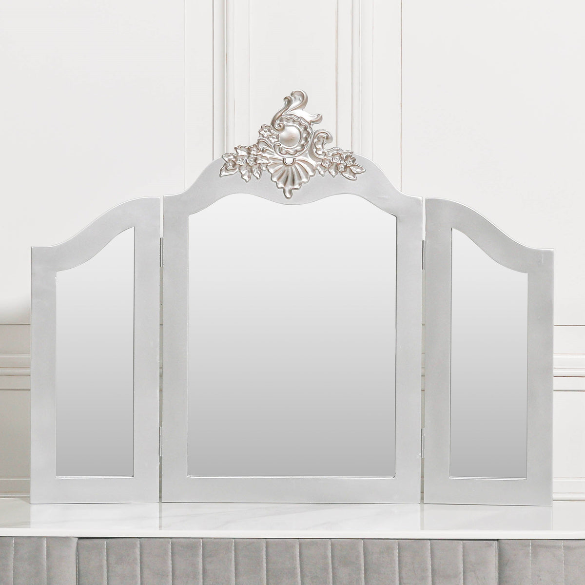 Antique Silver Vanity Mirror