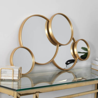 Gold Multi Circle Metal Mirror
