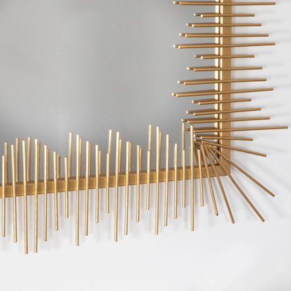 Gold Abstract Rectangular Mirror